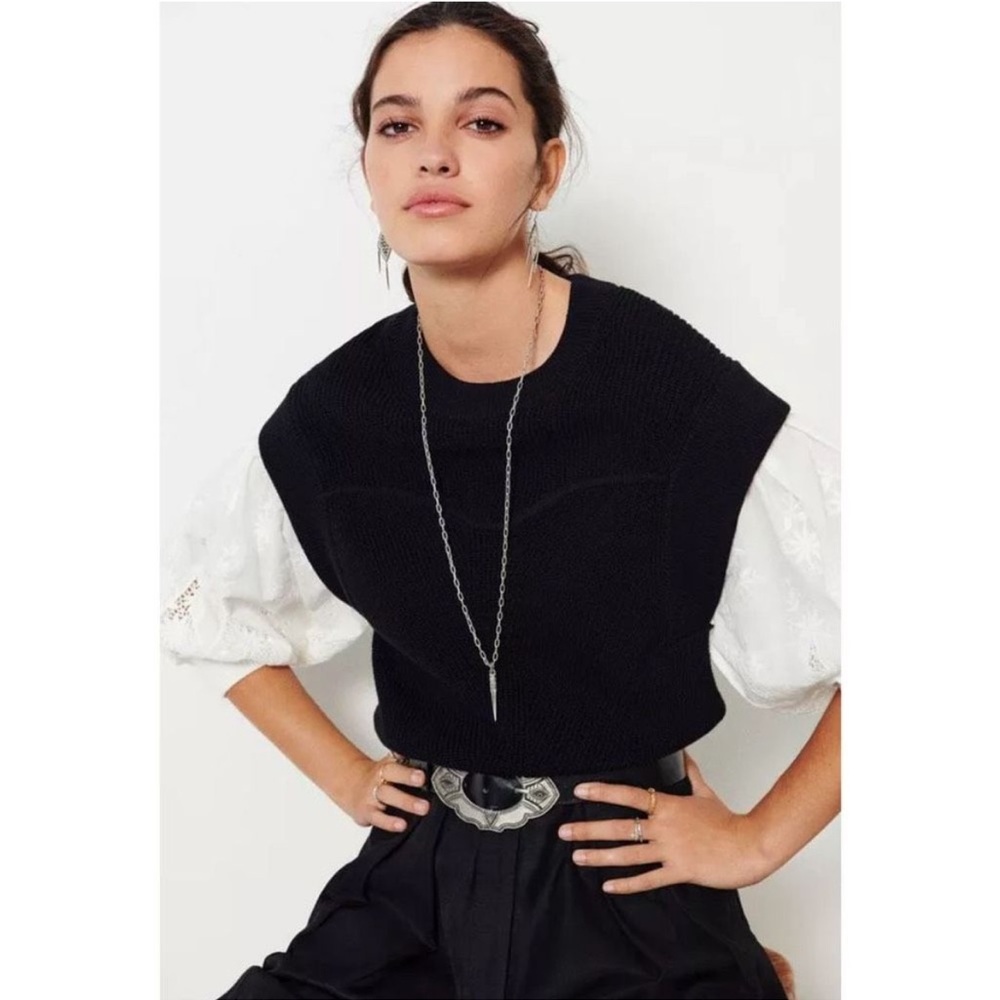 ba&sh Black and White Women's Top